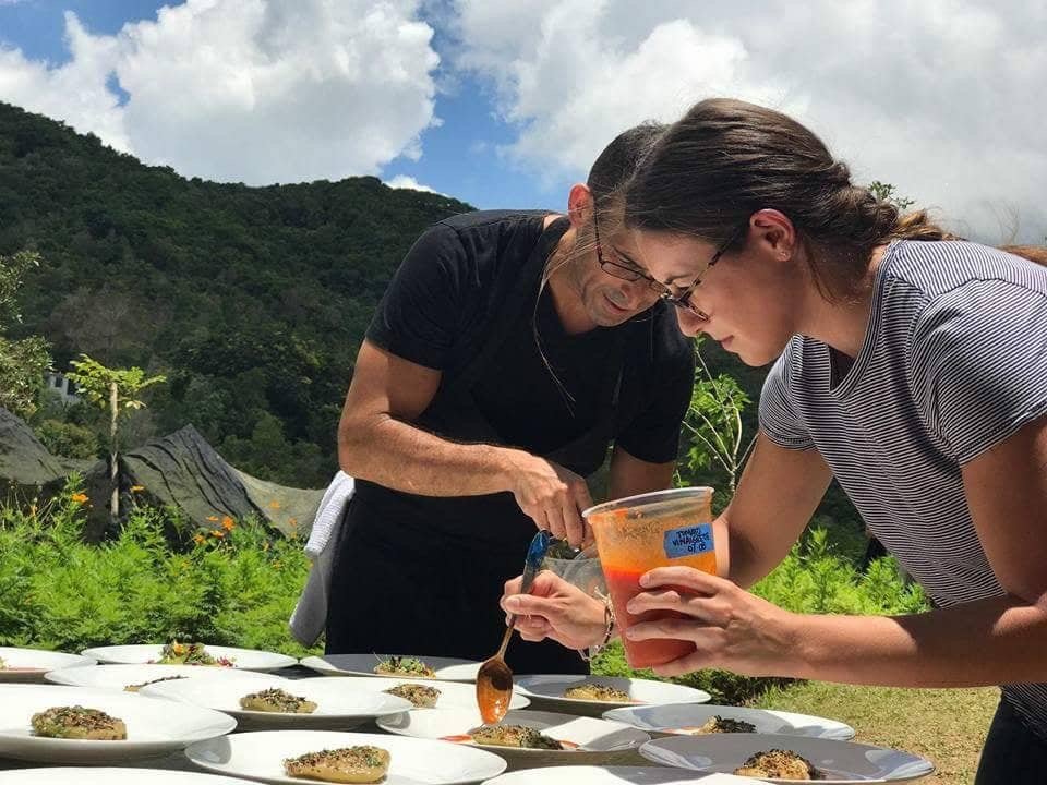 Chef preparing a Puerto Rican meal in the mountains of Puerto Rico